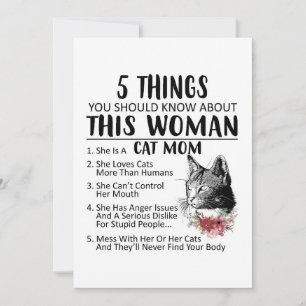 Cat Lover You Should Know About Cat Mom Thank You Card