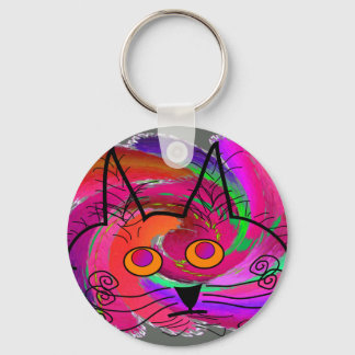Cat Lovers abstract art gifts Keychain