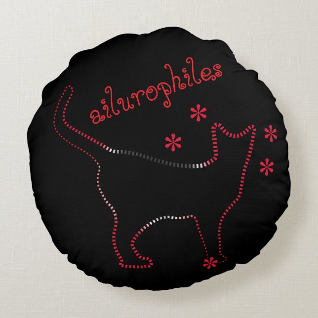 Cat lovers ailurophiles round pillow (Back)