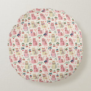 Cat Lovers All Occasion Round Pillow