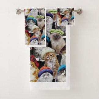 Cat Lovers Bathroom Towel Set