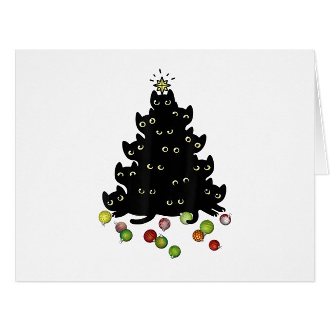 Cat Lovers Cute and Funny Holiday Tree Christmas (Front Horizontal)