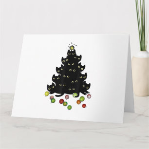 Cat Lovers Cute and Funny Holiday Tree Christmas Card