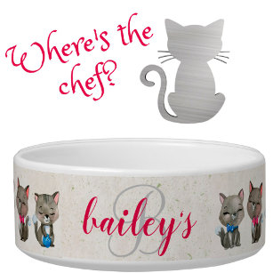 Cat Lovers Cute Kitties Monogram Name Bowl