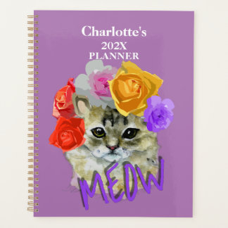 Cat Lovers Cute Meow Personalized Planner