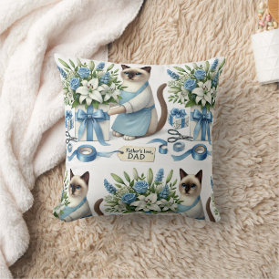 Cat Lovers Father's Day Wishes for Cat Dads Throw Pillow
