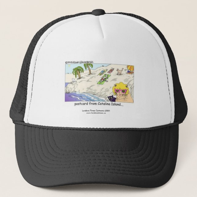 Cat Lovers Funny Cap "Cats From CATalina Island" (Front)