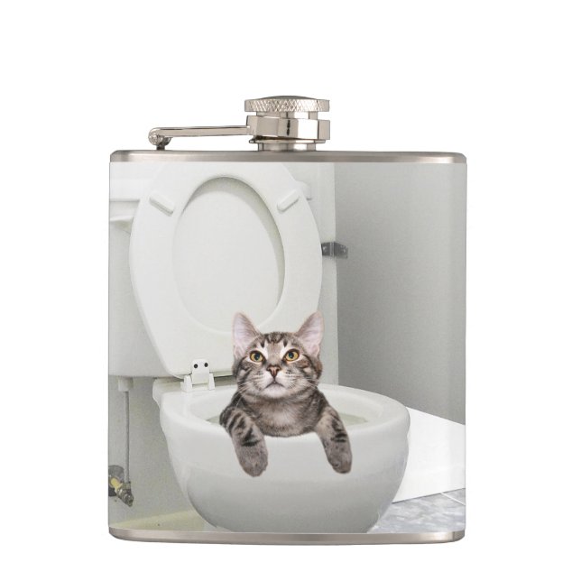 Cat Lovers funny Hip Flask (Front)