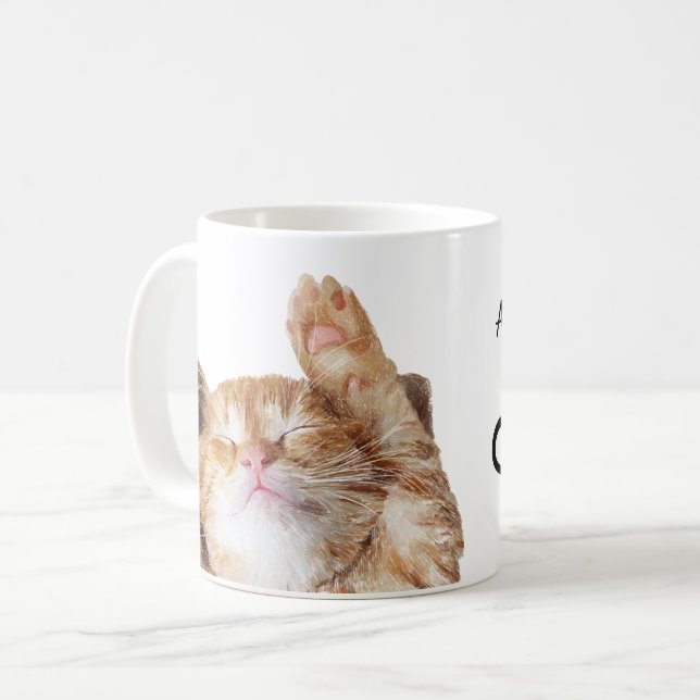 Cat Lovers Funny Quote Cute Humour  Coffee Mug (Front Left)