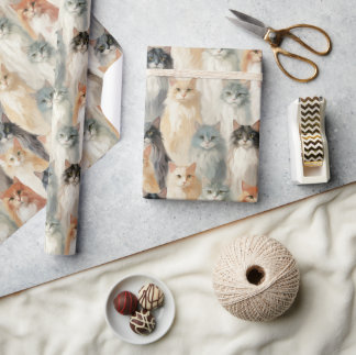 Cat Lovers Gift Wrap Paper