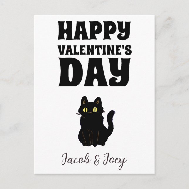 cat lovers, Happy valentines day personalize name Postcard (Front)