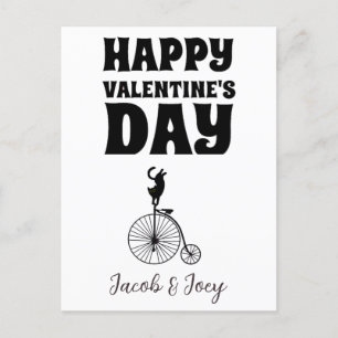 cat lovers, Happy valentines day personalize name Postcard