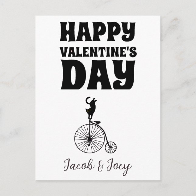 cat lovers, Happy valentines day personalize name Postcard (Front)