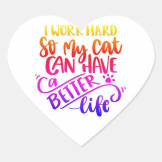 Cat lover's heart sticker
