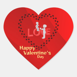 Cat lovers heart sticker