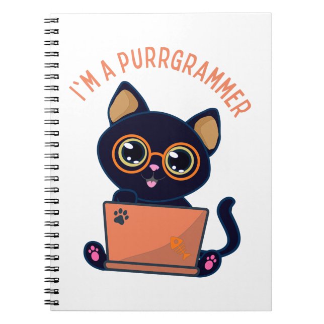 Cat Lovers I'm a purrgrammer Programmer Notebook (Front)