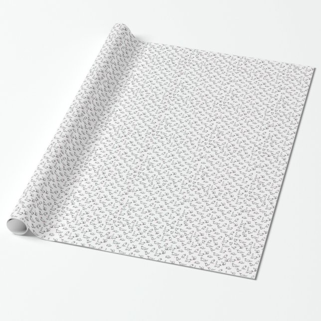 Cat Lovers' Itty Bitty Kitty Committee Wrap Wrapping Paper (Unrolled)