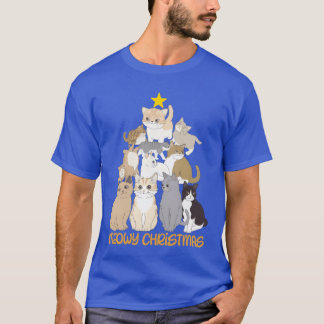 Cat Lovers Meow Christmas Christmasree friends T-Shirt