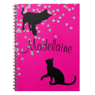 Cat Lovers  Modern Pink Spots Personal Notebook
