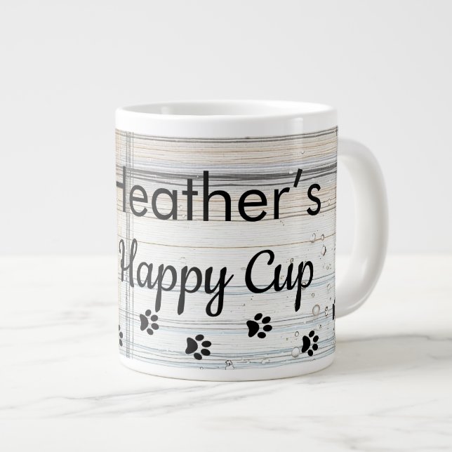 Cat Lovers Personalized Sassy Cat Large Coffee Mug (Front Right)