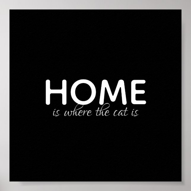 cat lovers quote poster black and white (Front)
