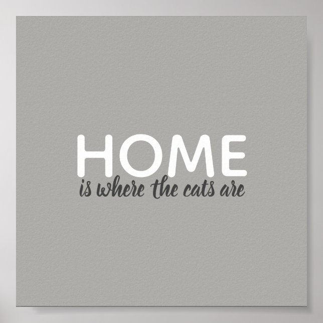 cat lovers quote poster gray and white (Front)