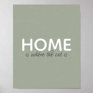 cat lovers quote poster grey and white