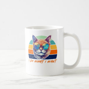 Cat Lovers Retro Vintage I do what I want Funny  Coffee Mug