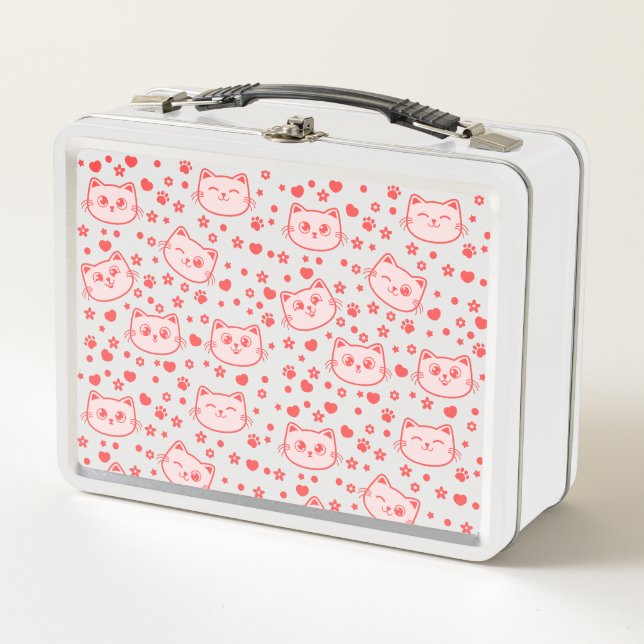 Cat lovers so cute metal lunch box (Front)