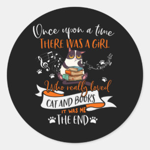 Cat Lovers   Who Really Loved Cat & Books Lovers Classic Round Sticker