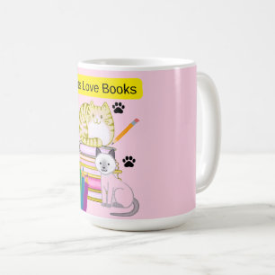 Cat Loves Books Coffee Mug