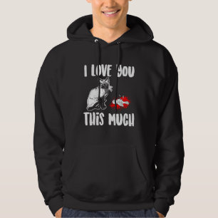 Cat loves dead bird joke everyday text simple retr hoodie