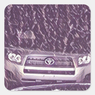 Cat Loves Rain Mixed Media  Square Sticker