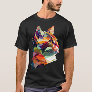 Cat Low Watercolor Cute Colorful For Cat Multicolo T-Shirt