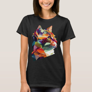 Cat Low Watercolor Cute Colourful For Cat Multicol T-Shirt
