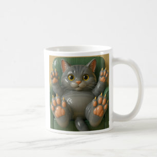 Cat lying on his back coffee mug