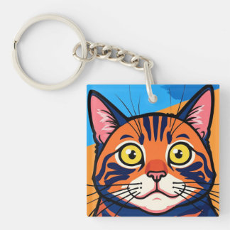 Cat, Mackerel, Domestic cat Keychain