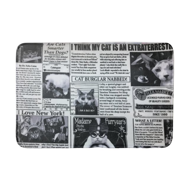 Cat Magazine Bath Mat (Front)