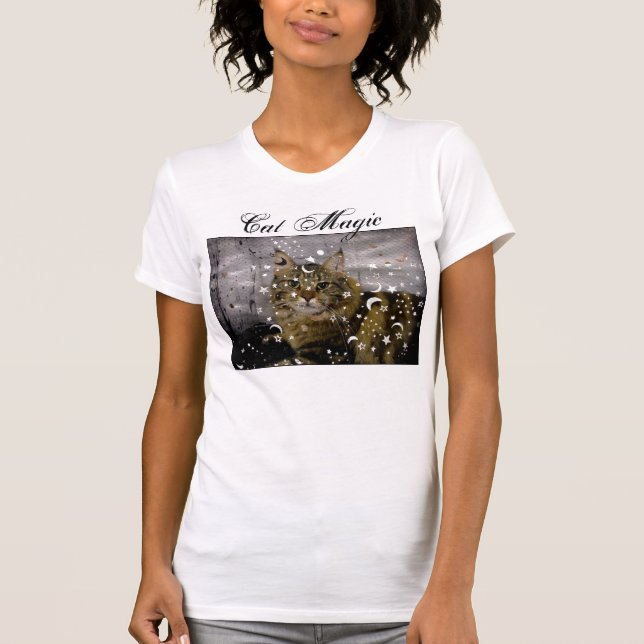 Cat Magic Halloween tee shirt (Front)
