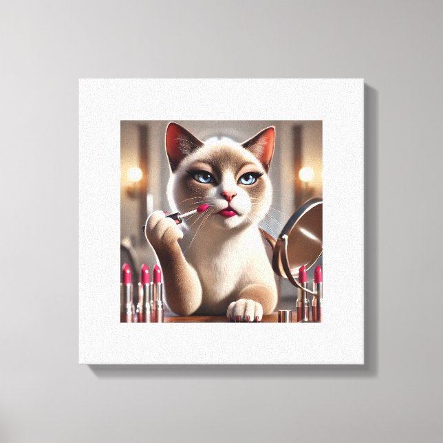 Cat Make Up Artist for Cat Lover Canvas Print (Front)