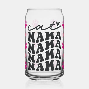 Cat Mama Can Glass