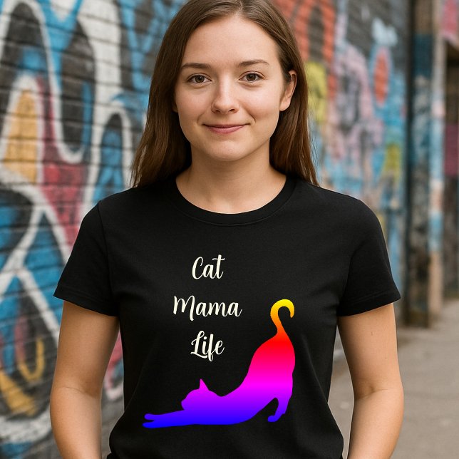 Cat Mama Life - Kitty Stretch T-Shirt (Creator Uploaded)