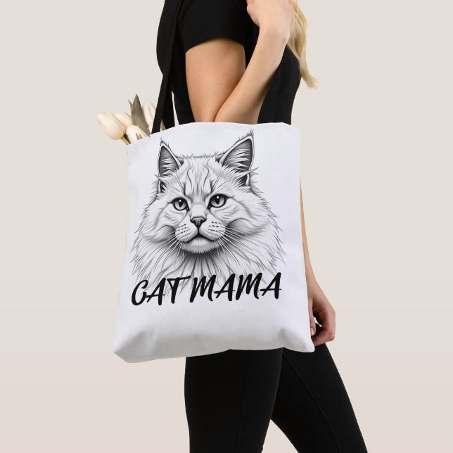 Cat mama  tote bag (Close Up)