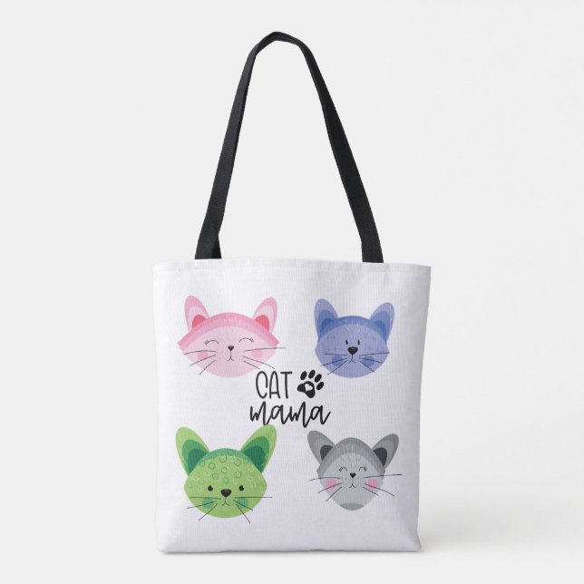 Cat Mama Tote Bag - Custom Personalized Gift (Back)