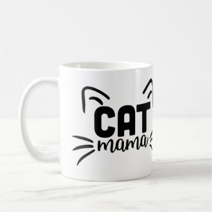 Cat Mama With Whiskers  Coffee Mug