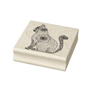 Cat, Mandala Cat Wood Art Stamp