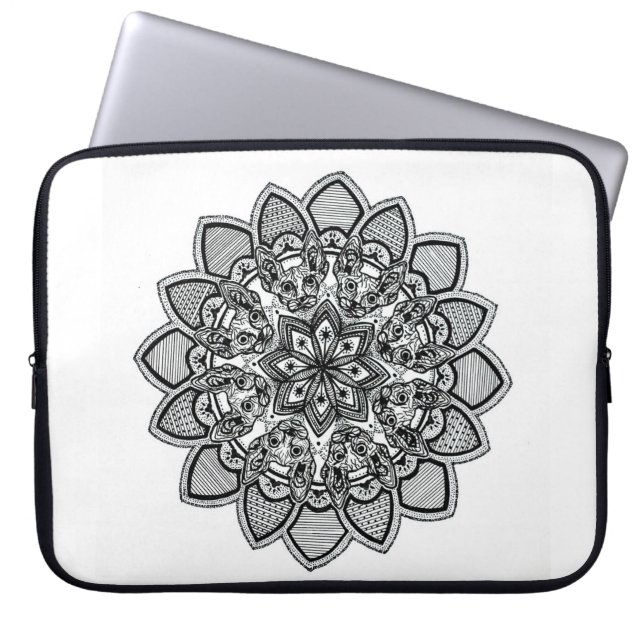 CAT MANDALA laptop sleeve (Front)