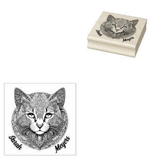 Cat Mandala Rubber Stamp