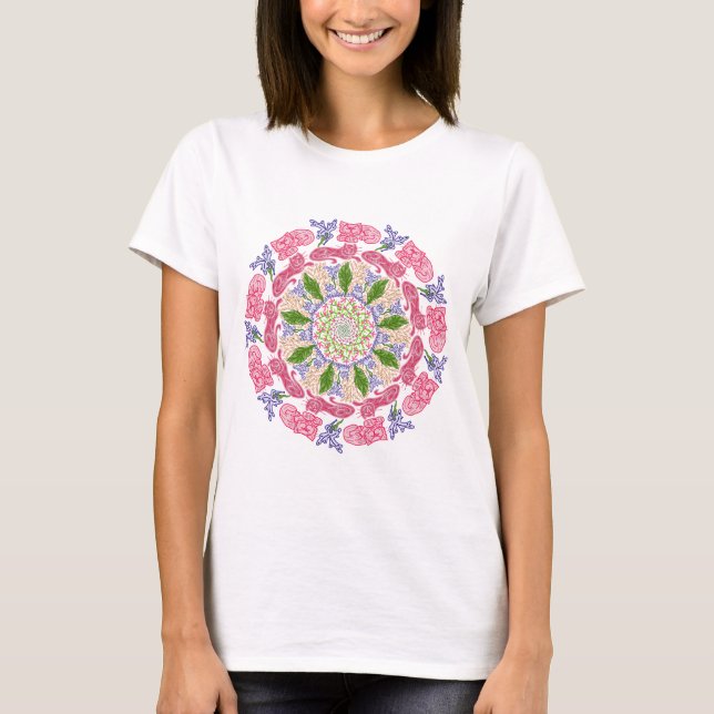 Cat Mandala Women's Basic T-shirt (Front)