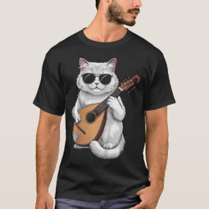 Cat Mandolin Player Mandolinist Bluegrass Guitar T-Shirt